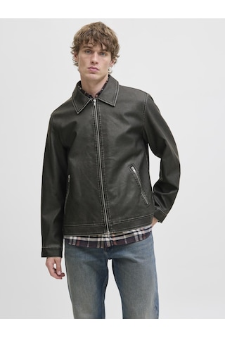 Erkek Suni Deri Ceket - Casablanca - 12278839 Black