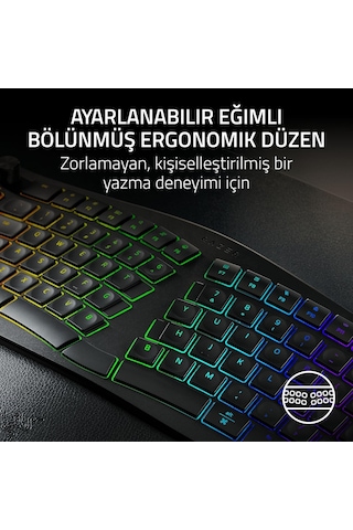 Razer Pro Type Ergo - Kablosuz Ikiye Ayrılabilir Ergonomik Rgb Kl