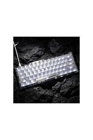 Leaven 119 Tuşlu Kumaş Dokulu Buz Karbon Desenli Profil Rgb Cherry Mx Uyumlu Aydınlatmalı Pbt Tuşları - Şeffaf