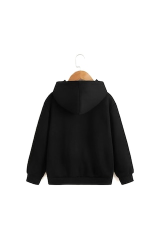 Mellorenzo Erkek 3 Iplik Kaliteli Kapüşonlu Fermuarlı Sweatshirt Siyah Siyah