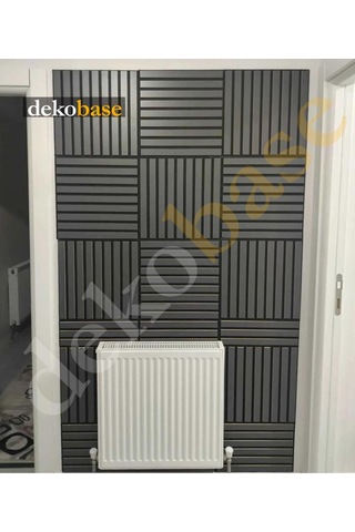 Antrasit 40x40cm Yeni Nesil Akustik Ahşap Duvar Paneli