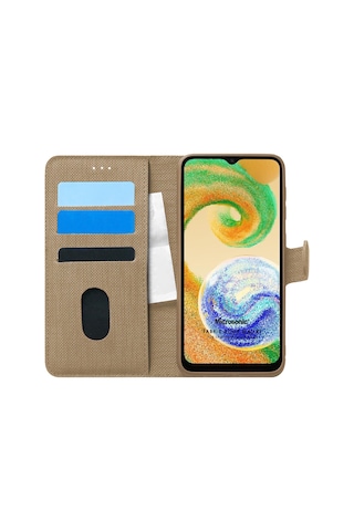 Microsonic Samsung Galaxy Uyumlu A04 Kılıf Fabric Book Wallet