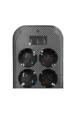 Techmaster 3 Usb Akım Çocuk Korumalı 6lı Priz 2mt Kablo