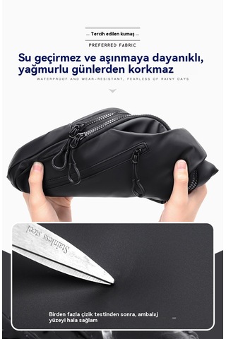 Aşınmaya Dayanıklı Çapraz Seyahat Çantası-mavi Mavi