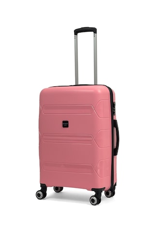 Lucas Polipropilen Kırılmaz Valiz, Orta Boy Pembe