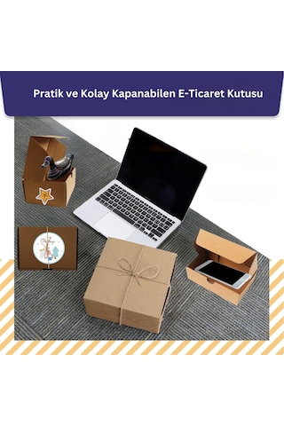Kilitli E-ticaret Hediye Kutusu, Kraft Karton Kargo Paketleme Kutusu, 25 Adet, 17x12x5 Cm 25 Adet