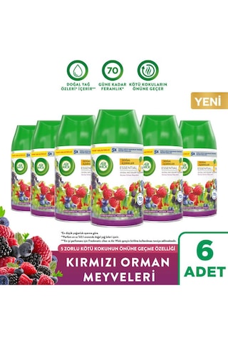 Air Wick Kırmızı Orman Meyveleri Oda Kokusu Freshmatic Yedek Spreyi 6x250 Ml Kırmızı Meyveli Çiçeksi