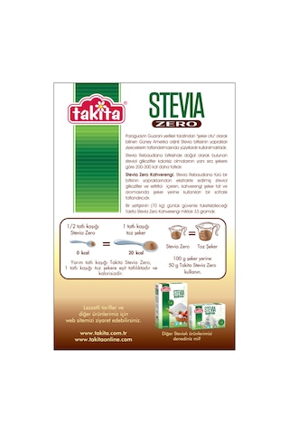 Takita Stevia Zero Kahverengi Toz Tatlandırıcı 250 G