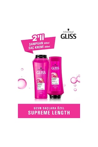 Gliss Supreme Length Şampuan 500 ML + Saç Kremi 360 ML