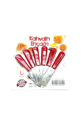 6 Lı Kahvaltı Bıçağı Kırmızı 6 Lı Kahvaltı Bıçağı Kırmızı