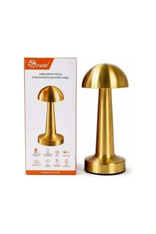 Mantar Masa Lambası Gold Çok Renkli