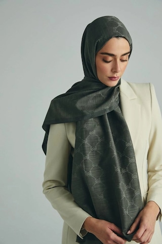 Maisa Neda Pamuk İpek Şal Haki 70 190 Cm Çok Renkli