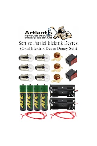 Seri Ve Paralel Basit Elektrik Devresi 1 Paket Deney Seti Sarı Mini Duy 3 Adet Mini Ampul 6 Adet Anahtar İş Eğitimi Seti