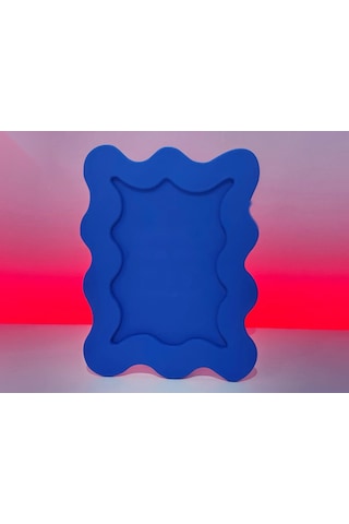 Buradabulabilirsin 3d Baskı Dalgalı Fotoğraf Çerçevesi Wiggle Tasarım Masaüstü Çerçeve 10x15 Cm Fotoğraf Çerçevesi Mavi Bbz