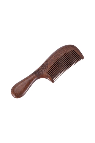 Unisex Sandal Ağacı Tarak Kadın Erkek Ev Seyahat Ahşap Anti-statik Ince Diş Tarak Ahşap Saplı Saç Tarağı