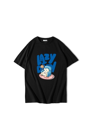 Brz Collectıon Brz Collection Unisex Oversize Lazy Day T-shirt Siyah