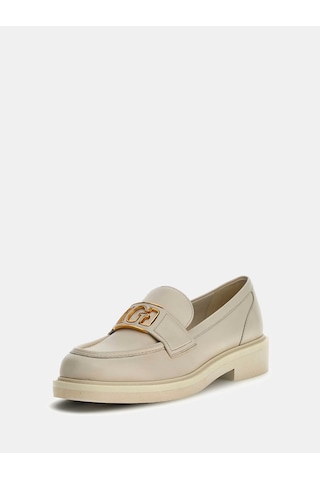 Guess Shuttle Hakiki Deri Kadın Makosen Ayakkabı Flpshulea14 Krem