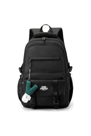 Oxford Kumaş Su Geçirmez Okul Çantası Büyük Kapasiteli Kız Sırt Çantası - Siyah Siyah