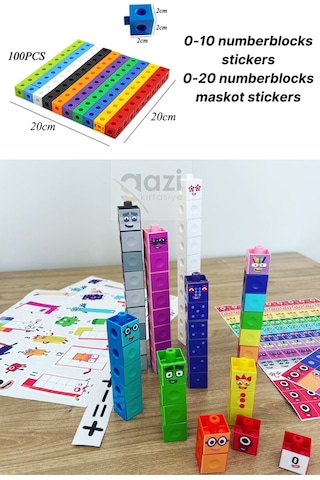 Numberblocks 100 Parça Geçmeli Matematik Küpleri - Snapcubes / 0-10 Stickers Ve 0-20 Maskot Stickers Numberblocks 100 Parça Geçmeli Matematik Küpleri - Snapcubes / 0-10 Stickers Ve 0-20 Maskot Stickers