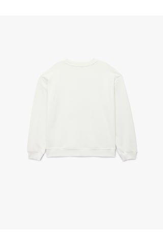 Koton Atatürk Baskılı Uzun Kollu Bisiklet Yaka Pamuklu Sweatshirt Ekru 6wkg10422ak Ekru