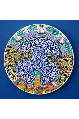 İstanbul Temalı Seramik Tabak 40cm