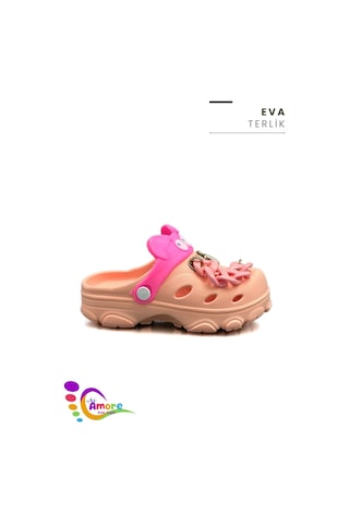 Sermoda Gözlük Desen Zincirli Eva Kız Çocuk Plaj Havuz Terlik Sabo Terlik Yavru Ağzı