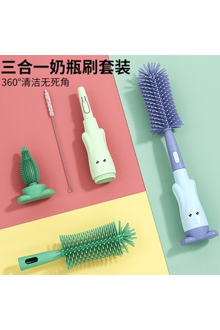 Geeroyoo Bebek Şişe Fırçası Seti - Silikon Emzik Temizleme Fırçası, Dayanıklı Ve Toksik İçermez Kırmızı