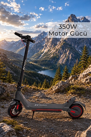 A1 Elektrikli Scooter 350w Güç - Kırmızı Kırmızı - Siyah