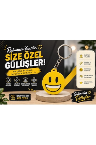 Emoji Anahtarlık , Gülen Emoji Şeklinde Araç Anahtarlık - Emoji Araba Anahtarlığı