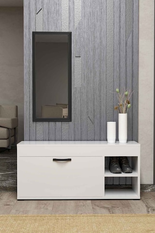 Gees Global Ayakkabılık Dolabı Beyaz 90 Cm Gbzs