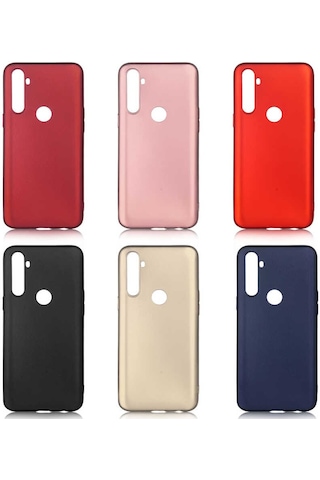 Noktaks - Realme C3 Uyumlu - Kılıf Mat Soft Premier Silikon Kapak - Gold