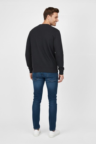 Baglan Erkek Büyük Beden Sıfır Yaka Selanik Sweatshirt Bgl-st04871 Antrasit