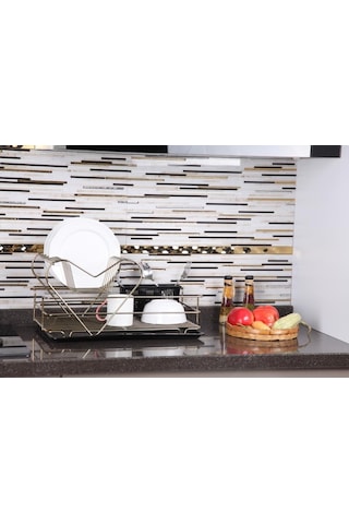 Teknotel İki Katlı Kalpli Tabaklık Bulaşıklık Gold Kb011 Altın