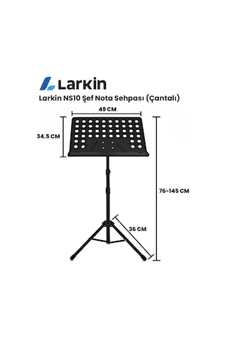 Larkin Ns10 Şef Tipi Nota Sehpası Katlanır Taşıma Çantalı
