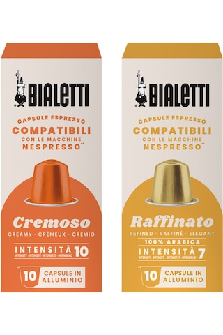 Bialetti Nespresso Uyumlu Kapsül Kahve Cremoso Ve Raffinato 20 Adet Kapsül Kahve