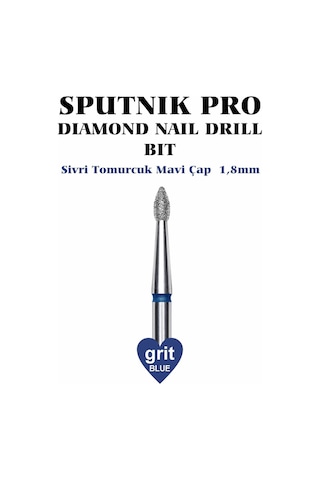 Elmas Sivri Tomurcuk Freze Mavi Çap 1,8mm
