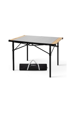 Kingcamp Granite Pro M 102x70 Katlanır Lux Kamp Masası Ahşap - Gri