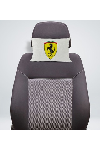Bk Gift Ferrari Tasarımlı Dikdörtgen Araç Koltuk Yastığı-1