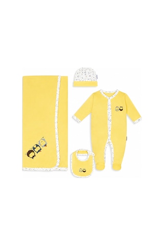 Babyhola Unisex Yenidoğan Hastane Çıkışı 4lü Set 14047 Sarı