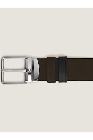 Montblanc Everyday Kahverengi - Siyah 35 Mm Çift Taraflı Deri Kem