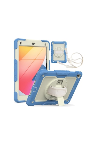 İpad Uyumlu 5 Air 9.7 Kılıf Strap New Tablet Kapak - Mavi Diğer