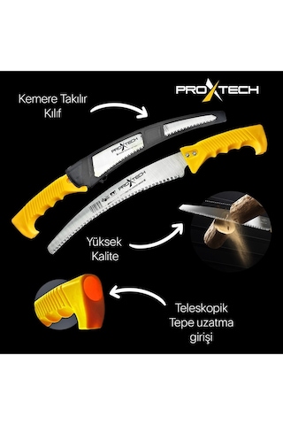 Proxtech Budama Testeresi Sap Takmalı Kılıflı Yüksek Tepe Budama Testeresi 330 Mm