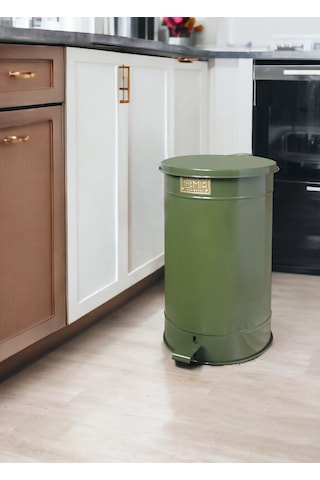 The Mia Çöp Kovası Haki 24 Lt Glv0746 Beyaz
