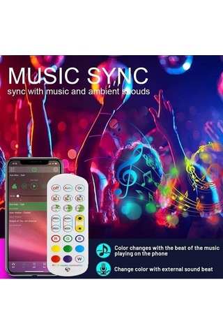 Novahub Usb Bluetooth Rgb Led Şerit Işıklar 1-8m, 5v, Esnek, Tv Masaüstü Ekran Arka Işık, 24key Uzaktan Kumanda, Ev İçin Led Bant Fita Çok Renkli