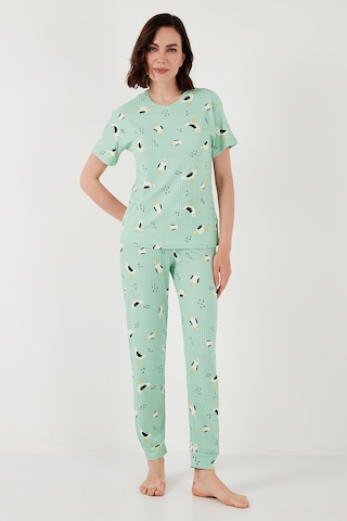Lela Regular Fit Kısa Kollu Bayan Pijama Takımı 65740104 Mint