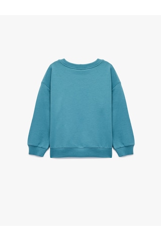 Koton Pamuklu Uzun Kollu Bisiklet Yaka Köpek Baskılı Sweatshirt Yeşil 6wmb10246tk Yeşil