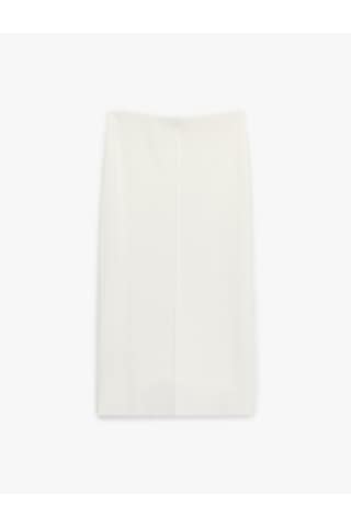 Koton Slim Fit Midi Nervür Detaylı Kalem Etek Ekru 6wak10085ek Ekru
