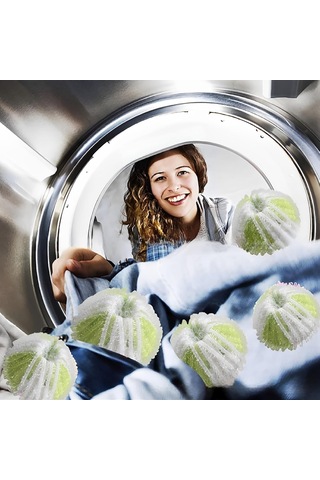 Springsun 12'li Tekrarlı Kumaş Tüylü Toplar - Çamaşır Makinesi İçin Kedi/köpek Tüyü Ve Kir Trap Edici Temizlik Topları Beyaz-mavi + Beyaz-sarı