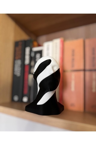 Siyah Beyaz Soyut Kadın Büstü - Dekoratif Sanat Eseri