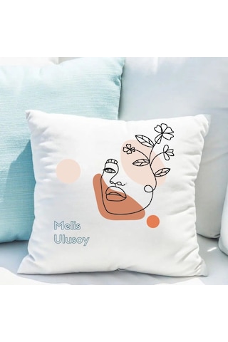 Kişiye Özel 8 Mart Kadınlar Günü Saten Yastık Kılıfı 50x50 Cm İsim Baskılı Dekoratif Kırlent Kılıfı İçi Boş Beyaz